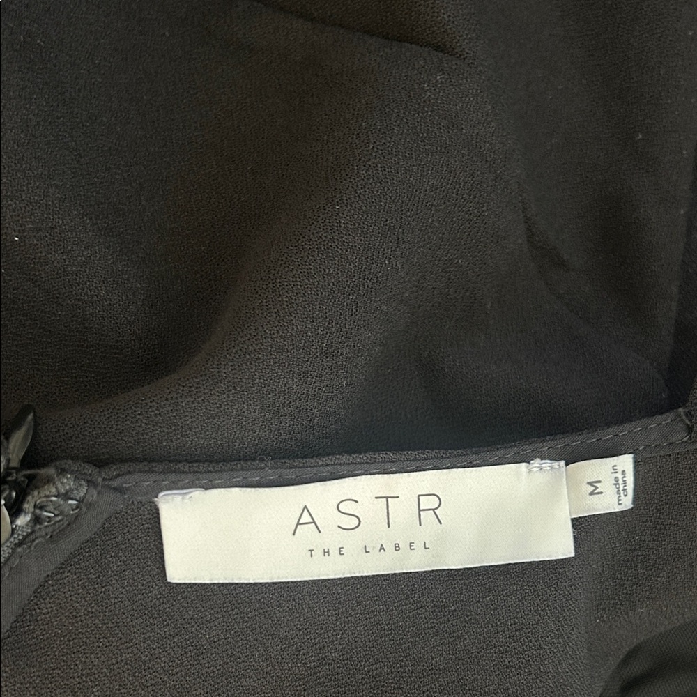 Astr Elegant Black Midi Dress with Ruffle Hem - Picture 4 of 4